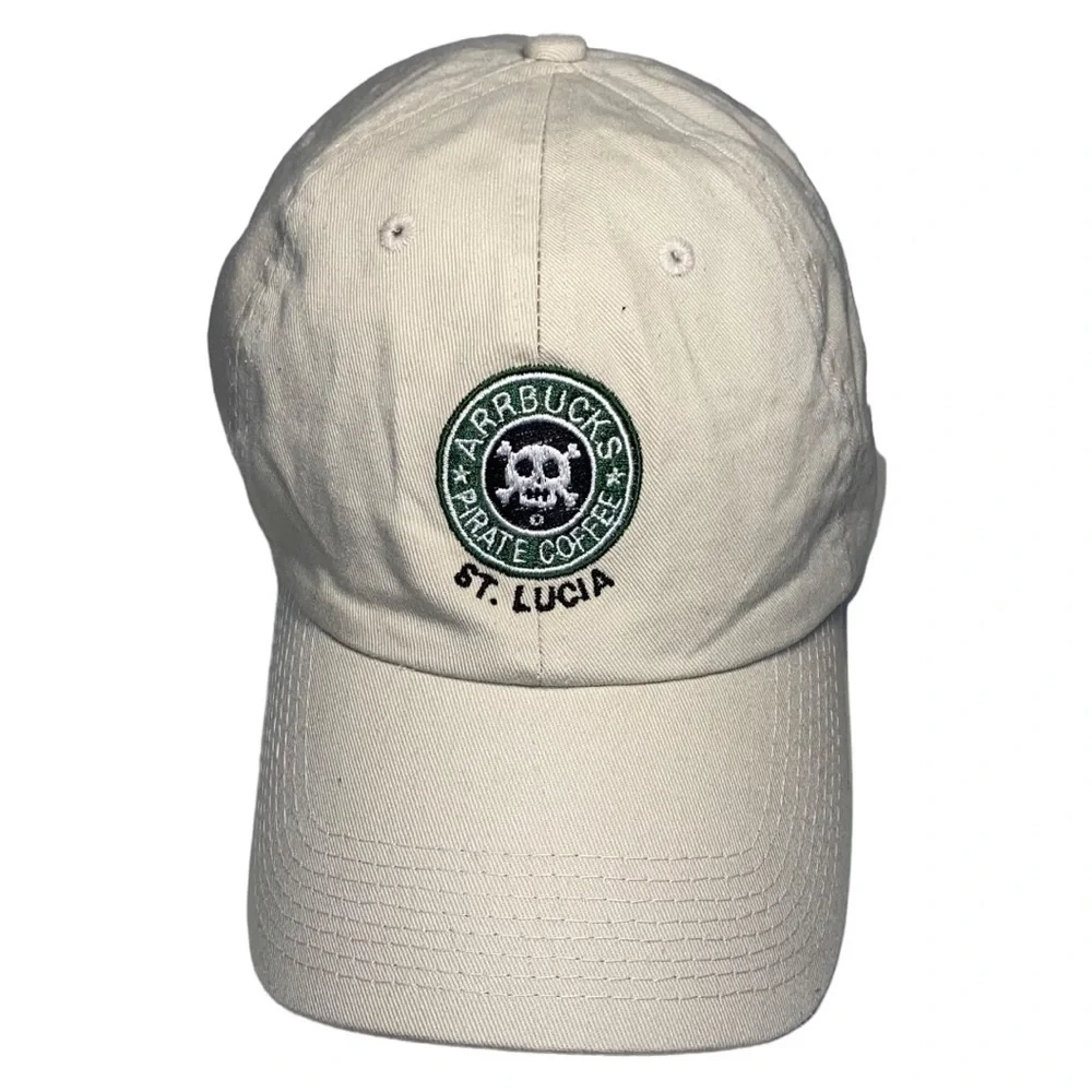 St. Lucia‎ Souvenir Baseball Cap Hat Pirate Skull Cross Bones Starbucks Spoof
